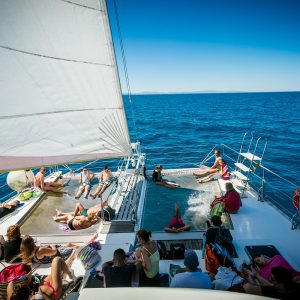 catamaran navivoile excursion en bateau à la voile au départ de canet en roussillon ou port vendres navigation dans le golfe du lion