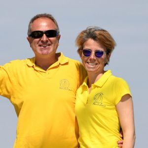 gaelle et cyril SINTES armateur du catamaran navivoile canet en roussiilon et port vendres